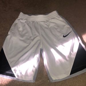 Nike Boys White and Black Basketball Shorts
